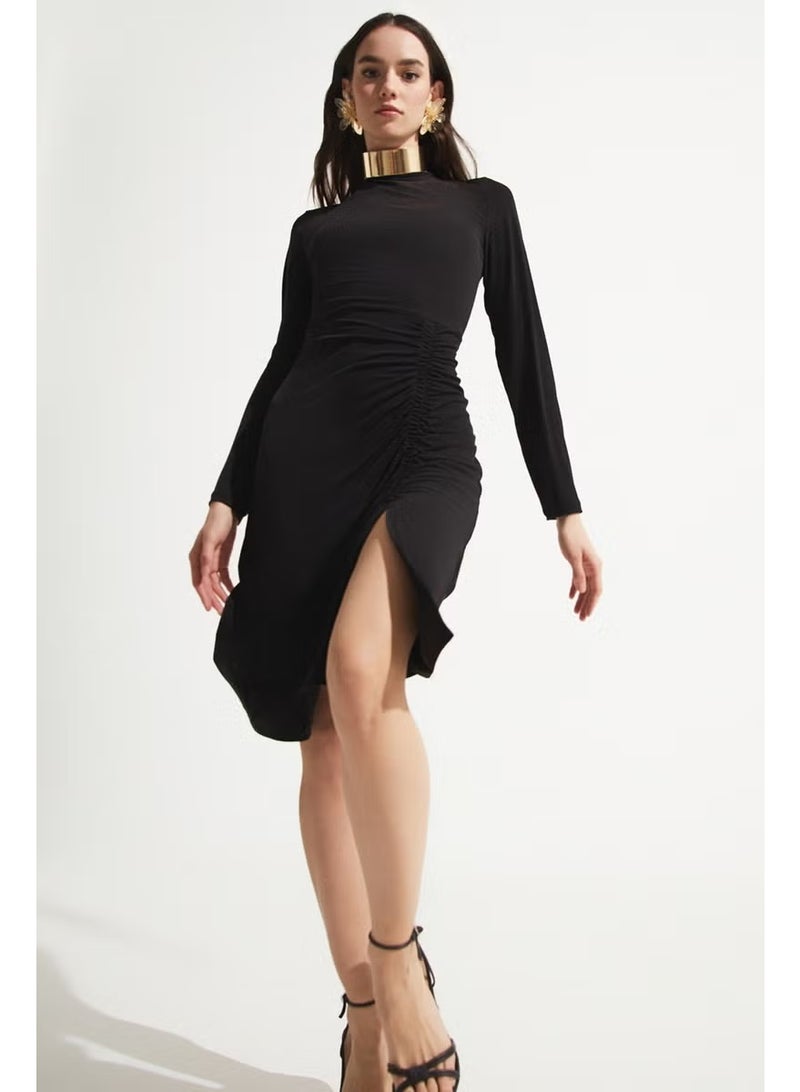 JUNE Ruched Knit Dress - Image 4